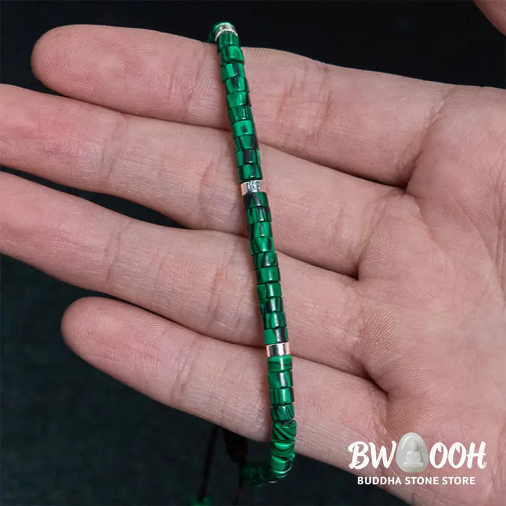 Buddha Stones Malachite Anti-Anxiety Spacer Bead Bracelet - BWOOOH - Malachite(Wrist Circumference 17-25cm) - Bracelet