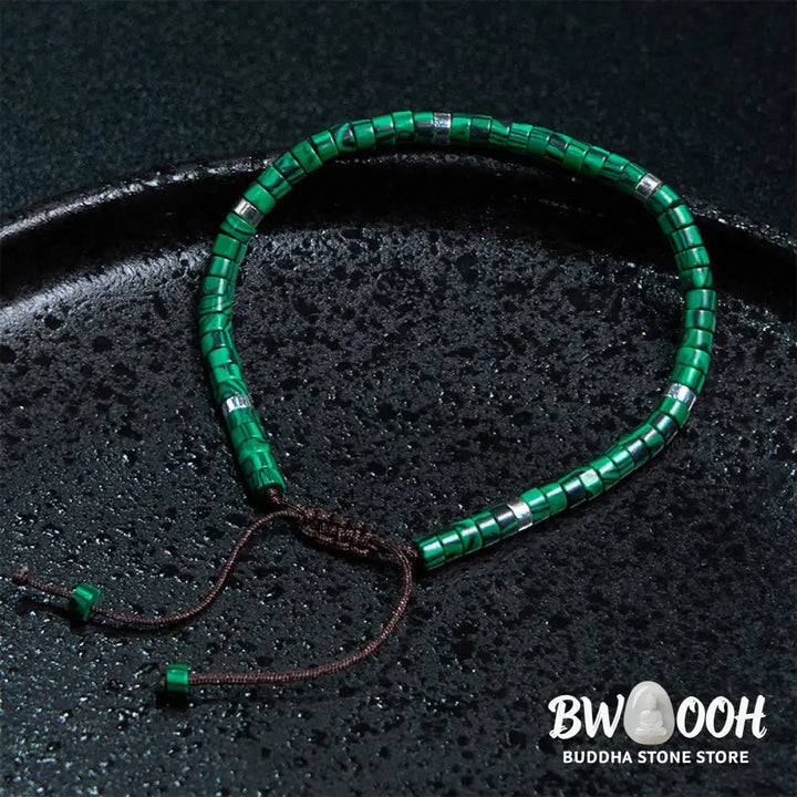 Buddha Stones Malachite Anti-Anxiety Spacer Bead Bracelet - BWOOOH - Malachite(Wrist Circumference 17-25cm) - Bracelet