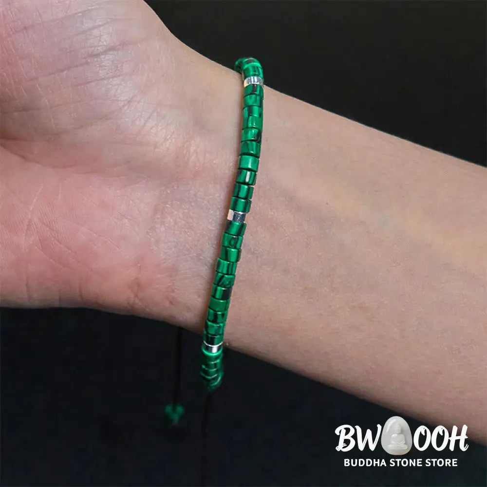Buddha Stones Malachite Anti-Anxiety Spacer Bead Bracelet - BWOOOH - Malachite(Wrist Circumference 17-25cm) - Bracelet