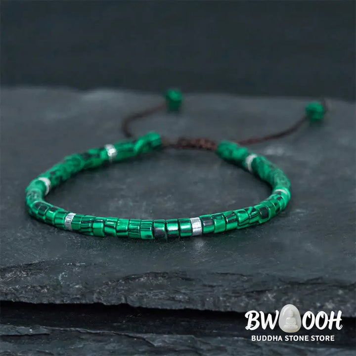 Buddha Stones Malachite Anti-Anxiety Spacer Bead Bracelet - BWOOOH - Malachite(Wrist Circumference 17-25cm) - Bracelet