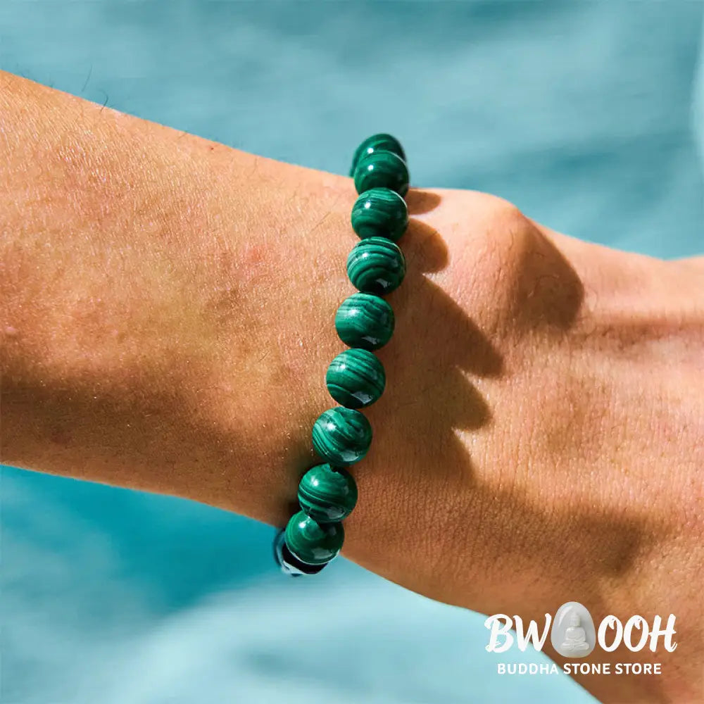 Buddha Stones Malachite Black Tourmaline Purity Bracelet - BWOOOH - Malachite Black Tourmaline(Wrist Circumference: