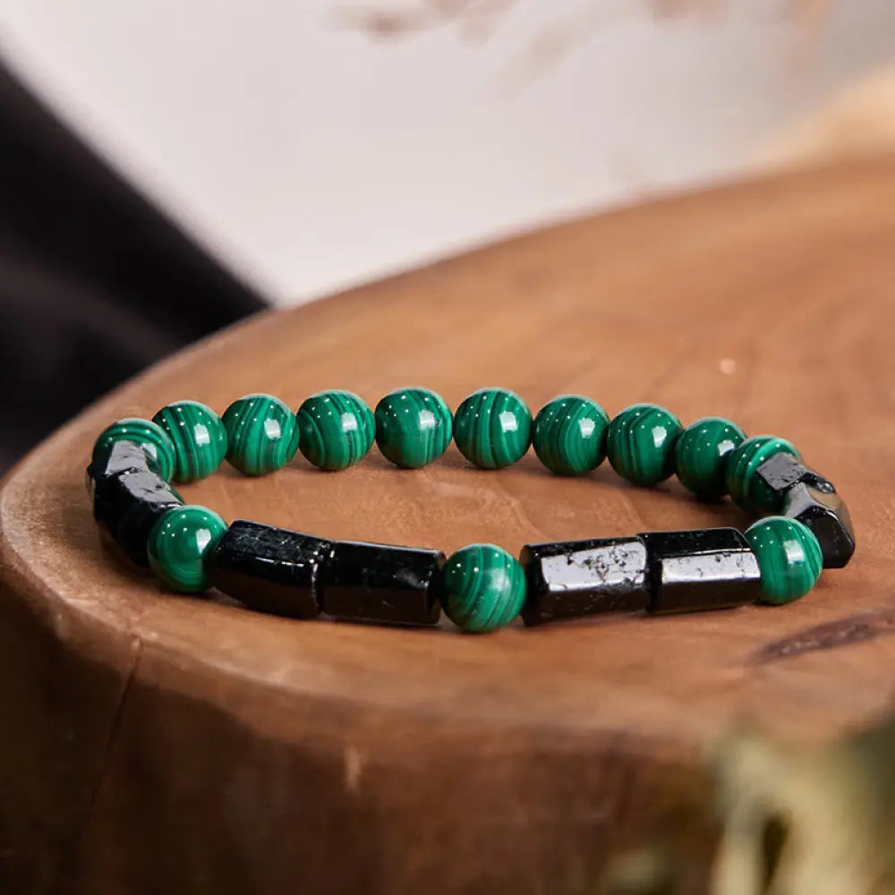BWOOOH Malachite Black Tourmaline Purity Bracelet - BWOOOH - Malachite Black Tourmaline(Wrist Circumference: