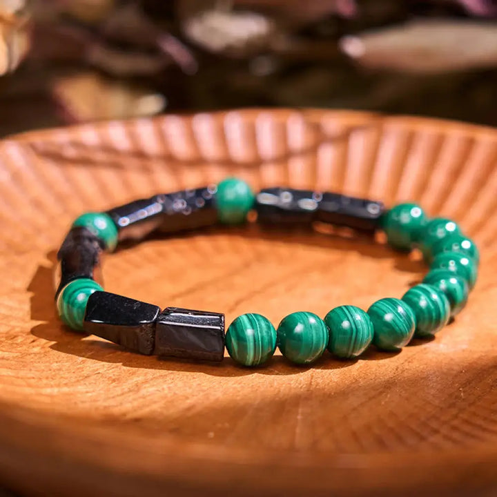 BWOOOH Malachite Black Tourmaline Purity Bracelet - BWOOOH - Malachite Black Tourmaline(Wrist Circumference: