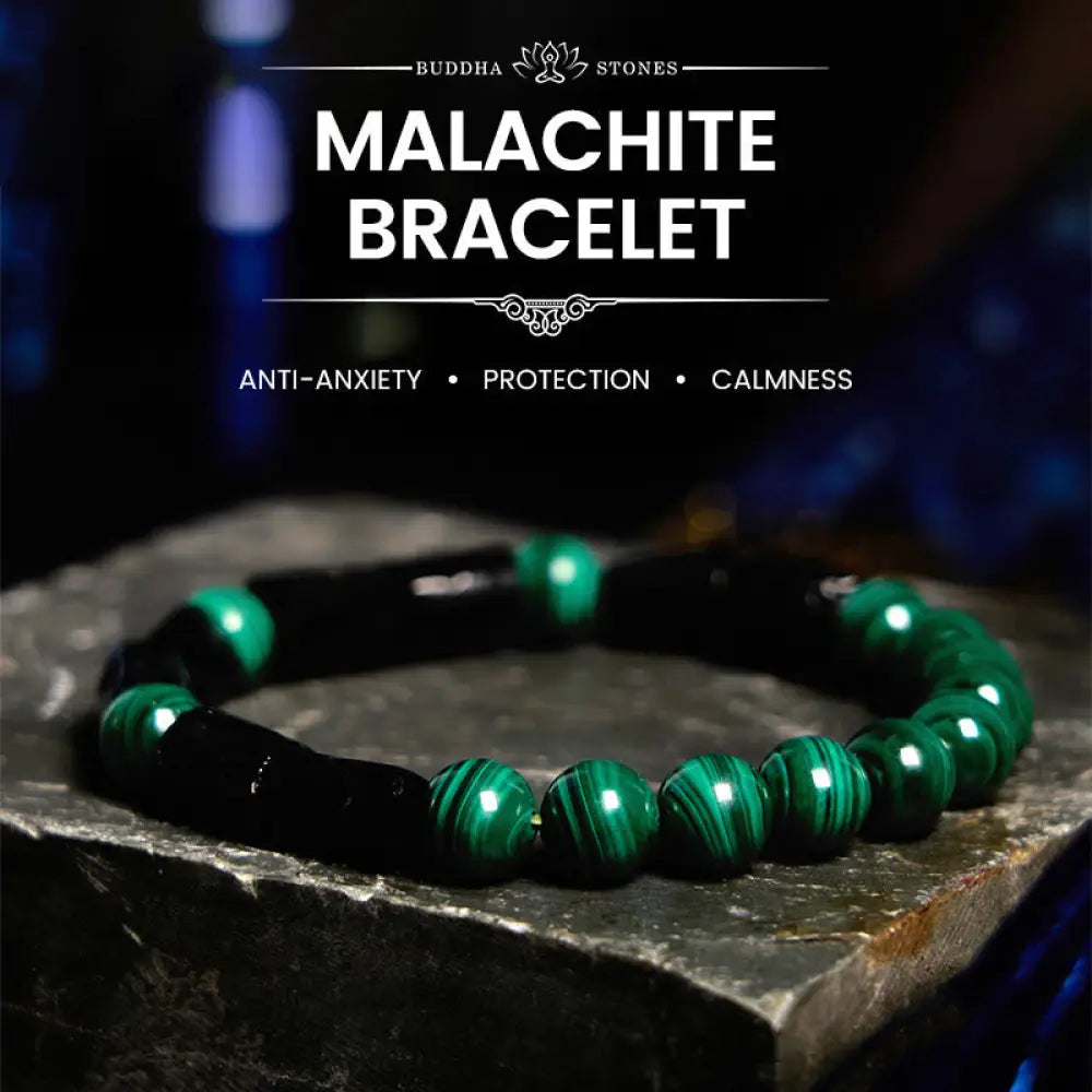 BWOOOH Malachite Black Tourmaline Purity Bracelet - BWOOOH - Malachite Black Tourmaline(Wrist Circumference: