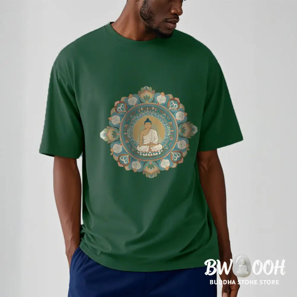 Buddha Stones Mandala Flower Buddha Tee T-shirt - T-Shirts