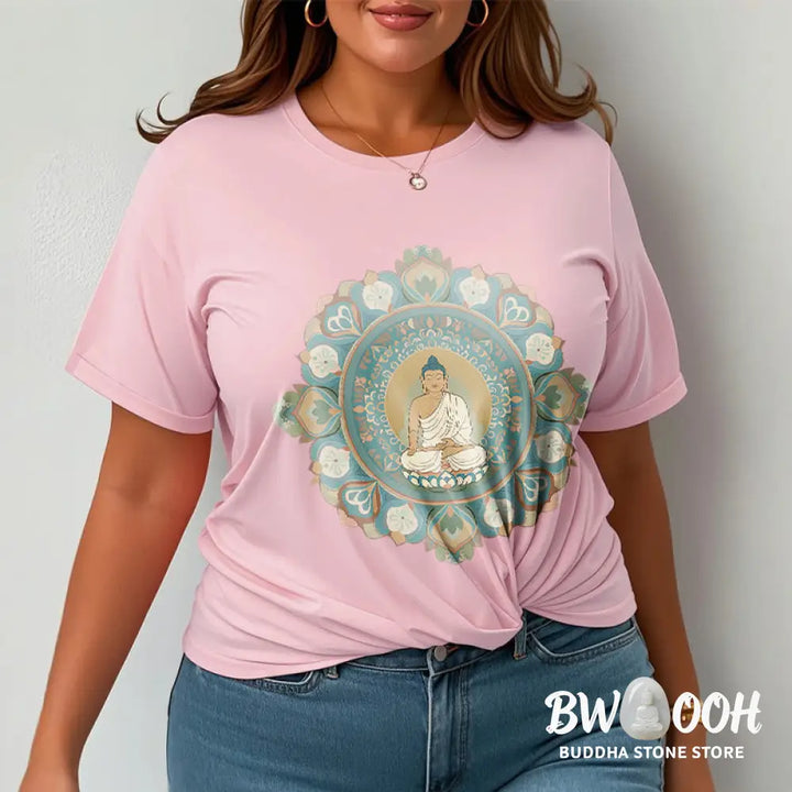 Buddha Stones Mandala Flower Buddha Tee T-shirt - T-Shirts