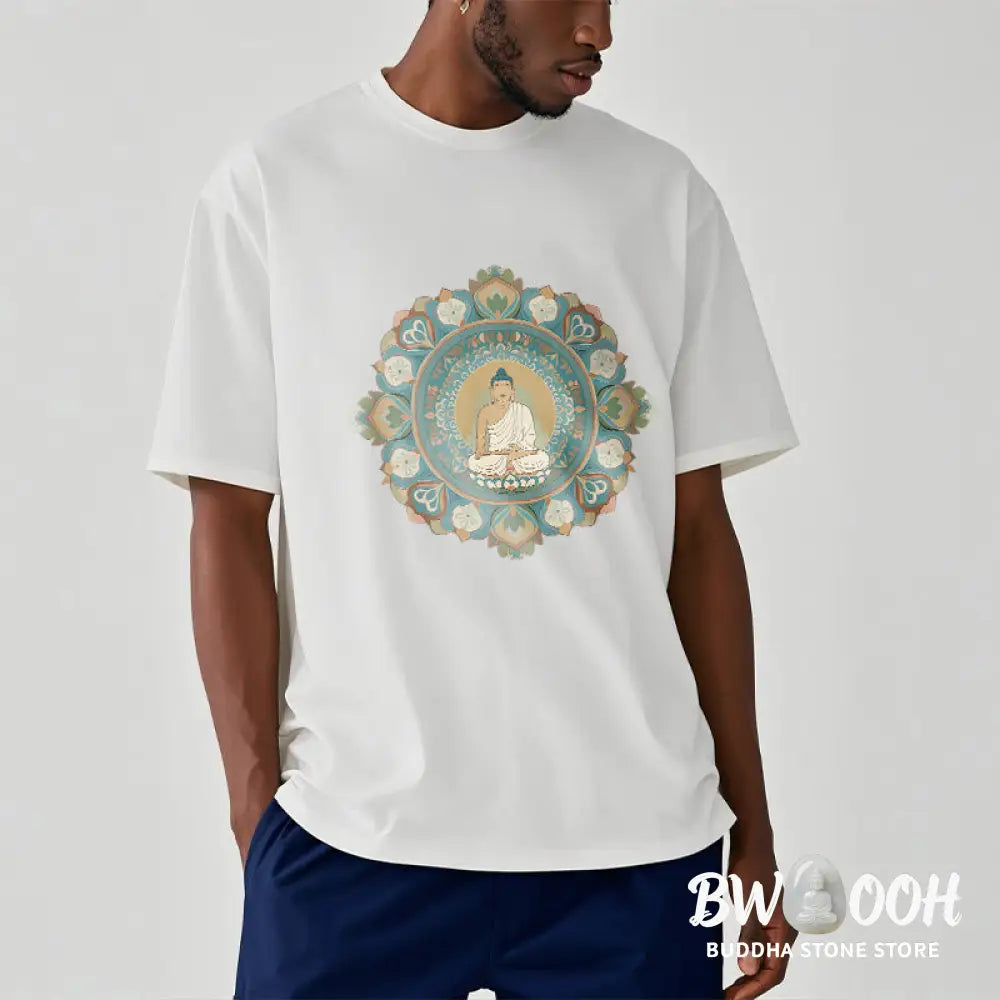Buddha Stones Mandala Flower Buddha Tee T-shirt - T-Shirts