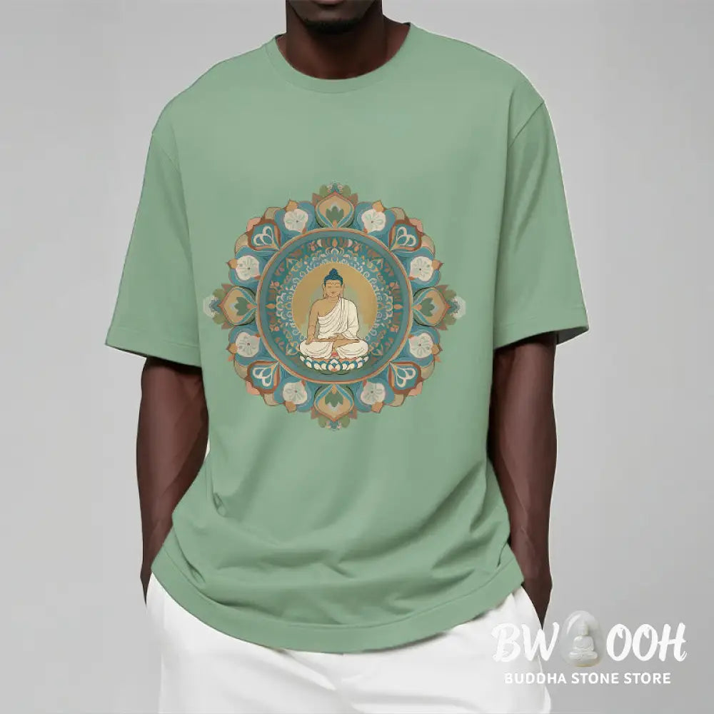 Buddha Stones Mandala Flower Buddha Tee T-shirt - T-Shirts