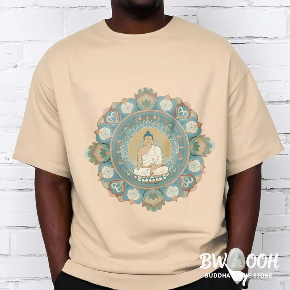 Buddha Stones Mandala Flower Buddha Tee T-shirt - T-Shirts
