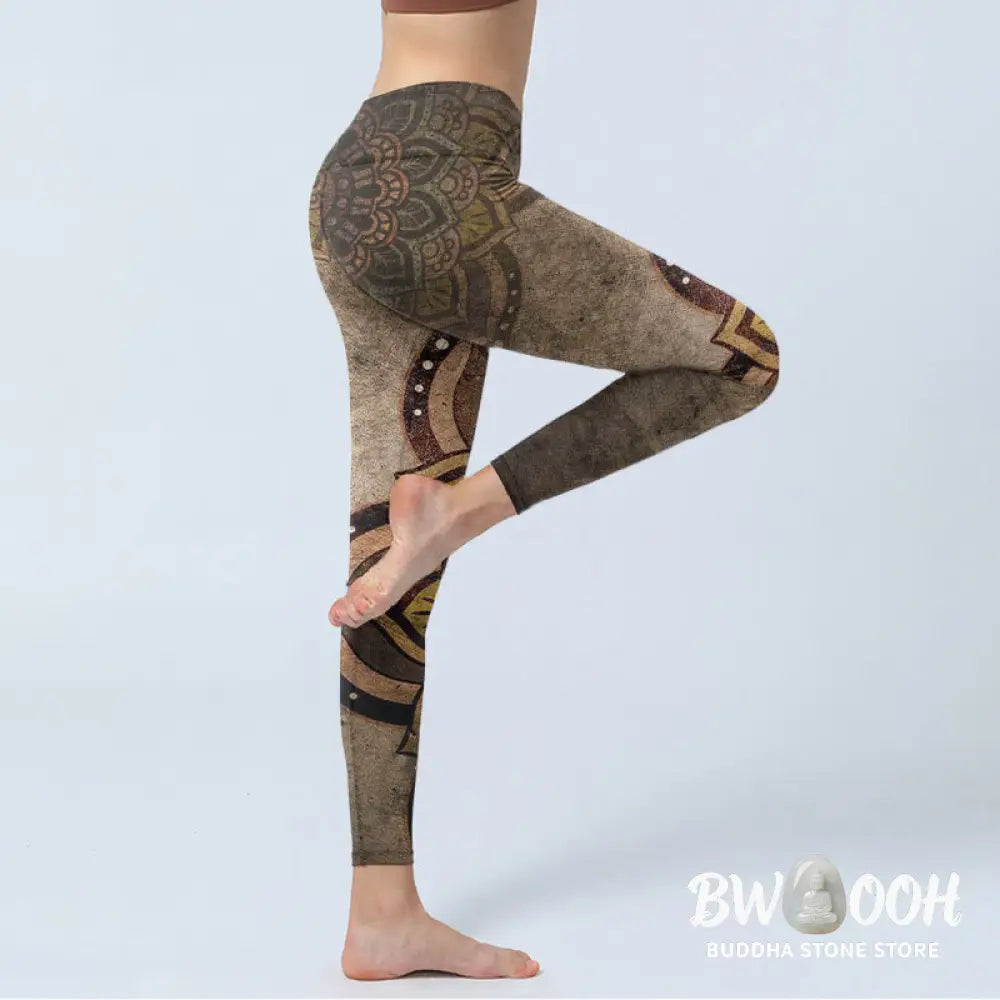 BWOOOH mandala print yoga leggings - Mandala Print Design Gym Leggings Women&