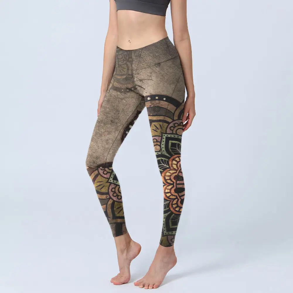 BWOOOH mandala print yoga leggings - Mandala Print Design Gym Leggings Women&