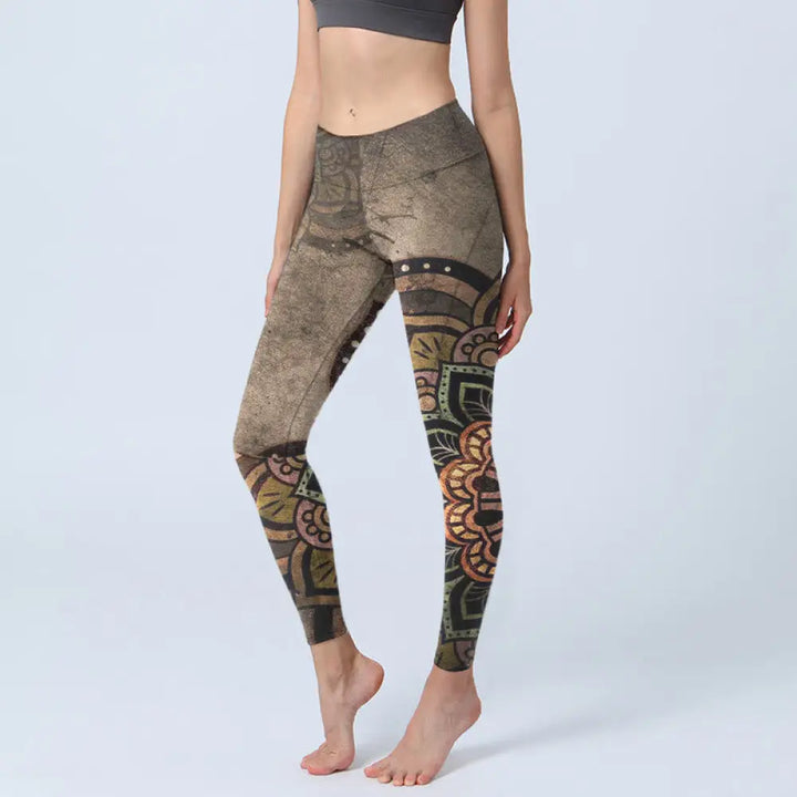 BWOOOH mandala print yoga leggings - Mandala Print Design Gym Leggings Women&