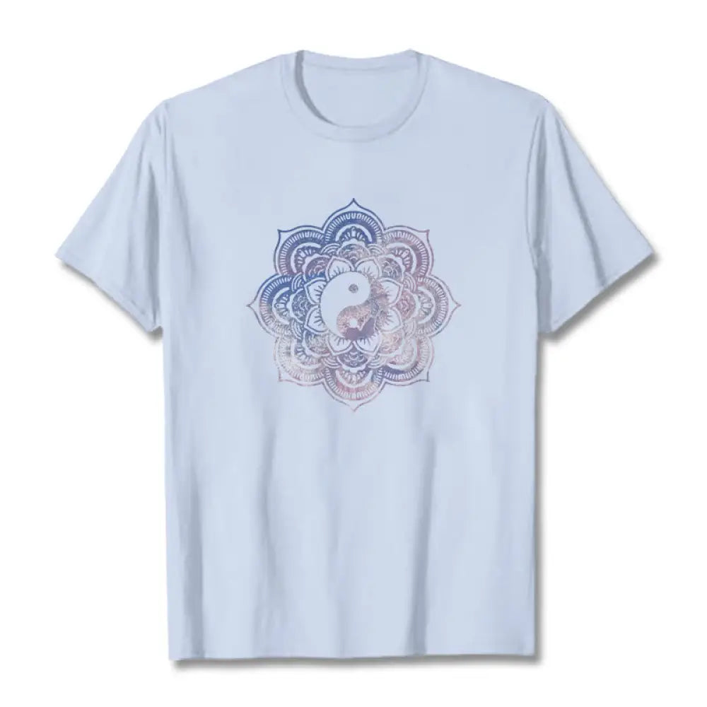 BWOOOH mandala print yoga pants - Mandala Yin Yang Cotton Tee T-shirt