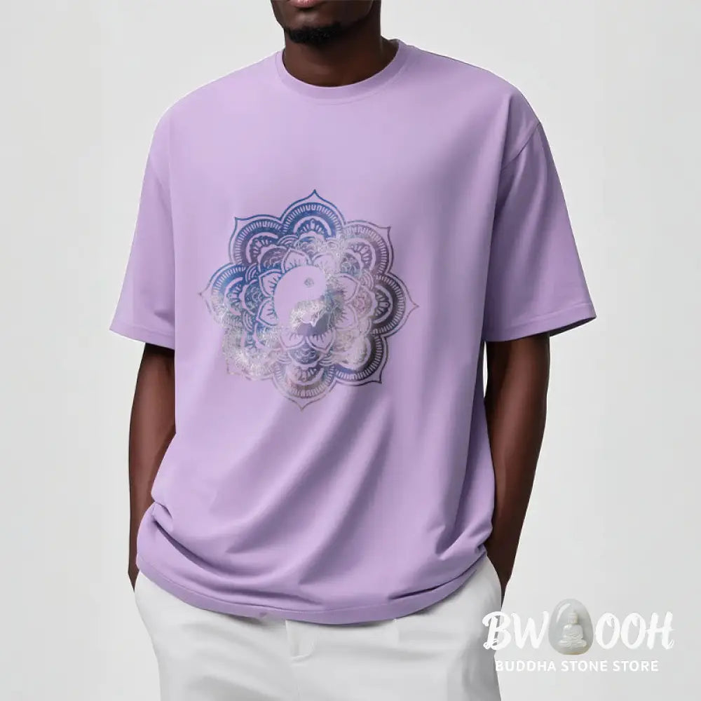 Buddha Stones Mandala Yin Yang Cotton Tee T-shirt - T-Shirts