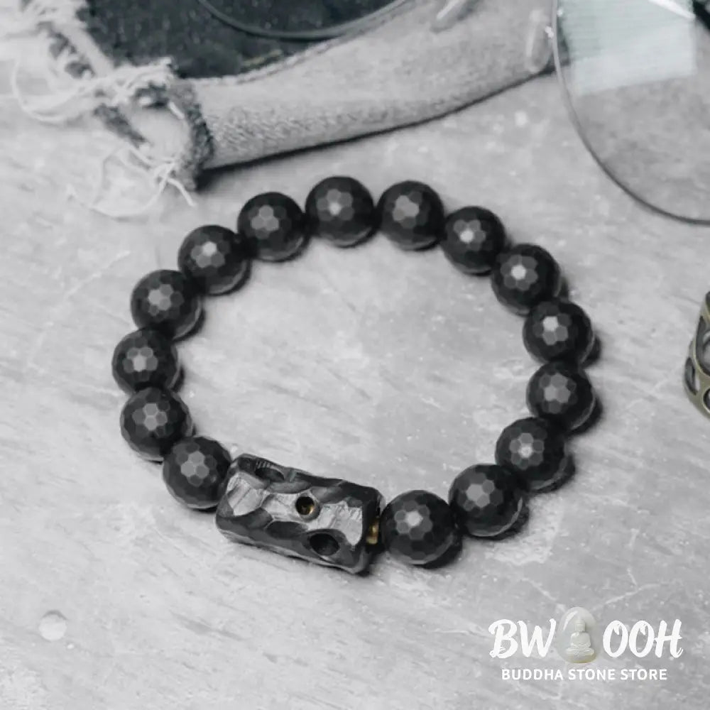 Buddha Stones Matte Frosted Surface Black Onyx Ebony Protection Bracelet - BWOOOH - Bracelet