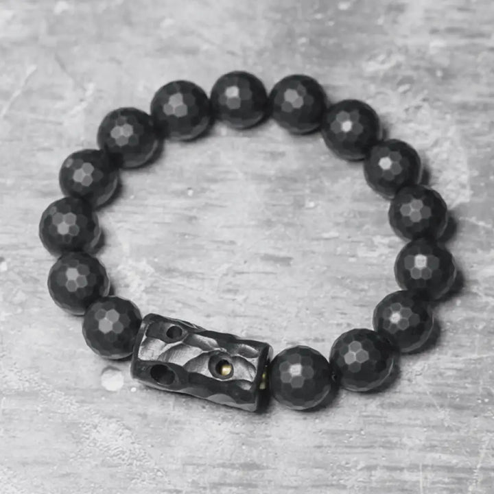 BWOOOH Matte Frosted Surface Black Onyx Ebony Protection Bracelet - BWOOOH - Black Onyx Ebony(Wrist