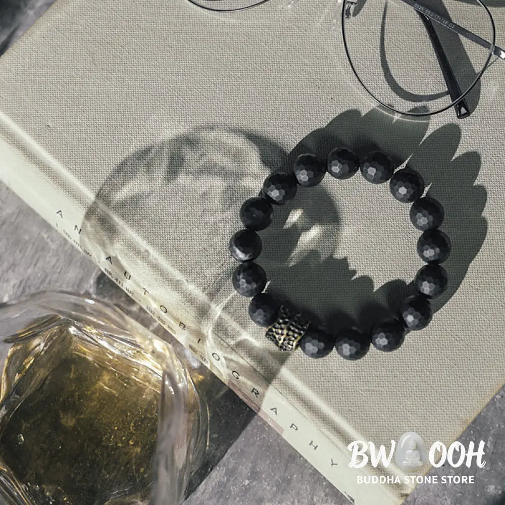 Buddha Stones Matte Frosting Black Onyx Copper Brass Protection Bracelet - BWOOOH - Bracelet