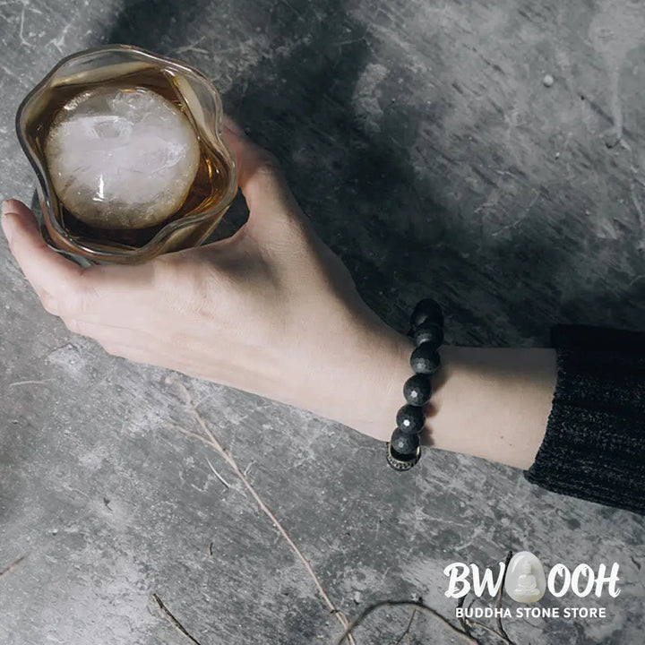 Buddha Stones Matte Frosting Black Onyx Copper Brass Protection Bracelet - BWOOOH - Bracelet
