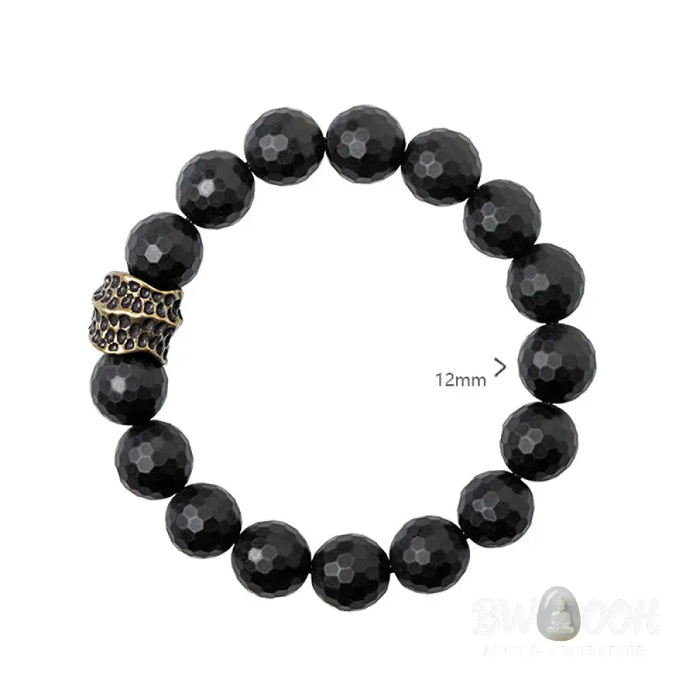 Buddha Stones Matte Frosting Black Onyx Copper Brass Protection Bracelet - BWOOOH - Bracelet