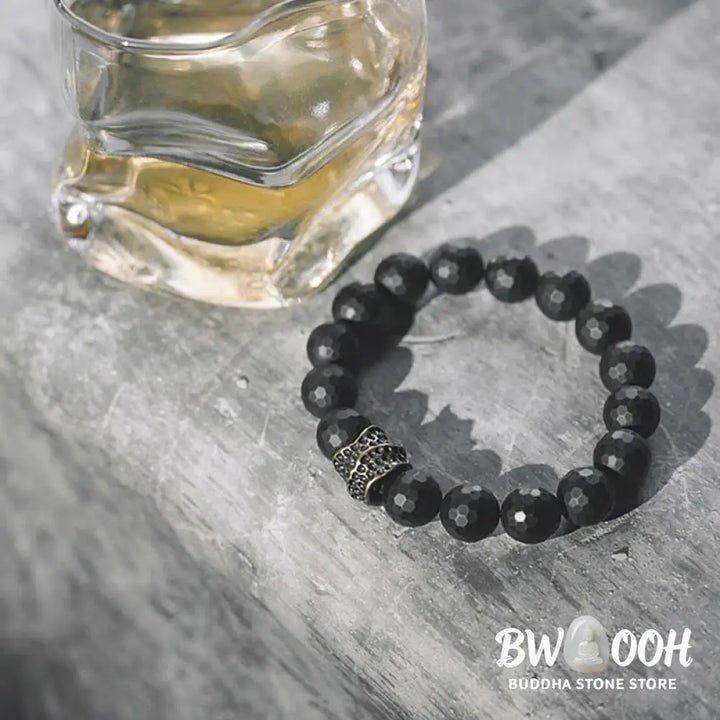 Buddha Stones Matte Frosting Black Onyx Copper Brass Protection Bracelet - BWOOOH - Bracelet