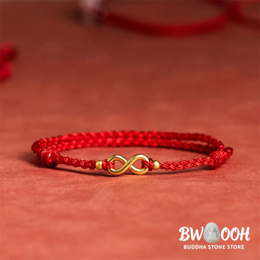 Buddha Stones 'May Endless Luck Find You' Infinity Charm Brass Red String Bracelet Includes Gift Message Card - Bracelet