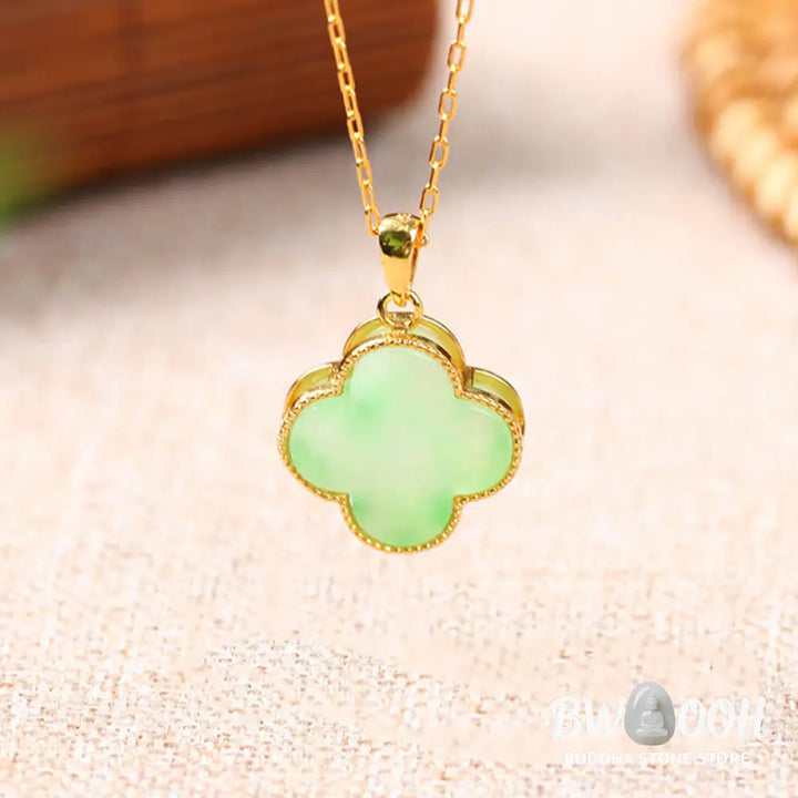 Buddha Stones ’May Luck and Joy Be With You’ Jade Necklace Includes Gift Message Card - BWOOOH - Necklaces &amp; Pendants