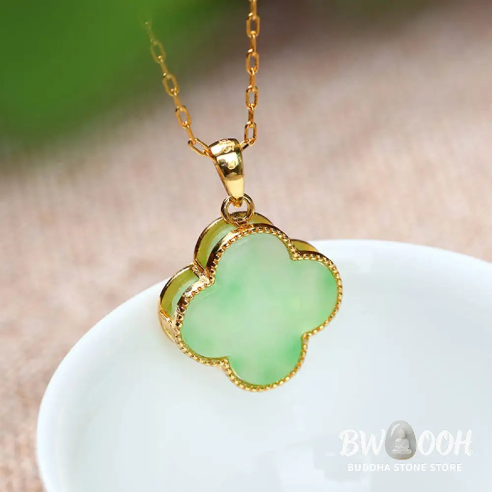 Buddha Stones ’May Luck and Joy Be With You’ Jade Necklace Includes Gift Message Card - BWOOOH - Necklaces & Pendants