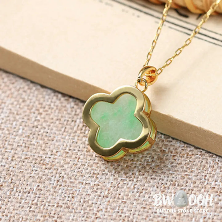Buddha Stones ’May Luck and Joy Be With You’ Jade Necklace Includes Gift Message Card - BWOOOH - Necklaces &amp; Pendants