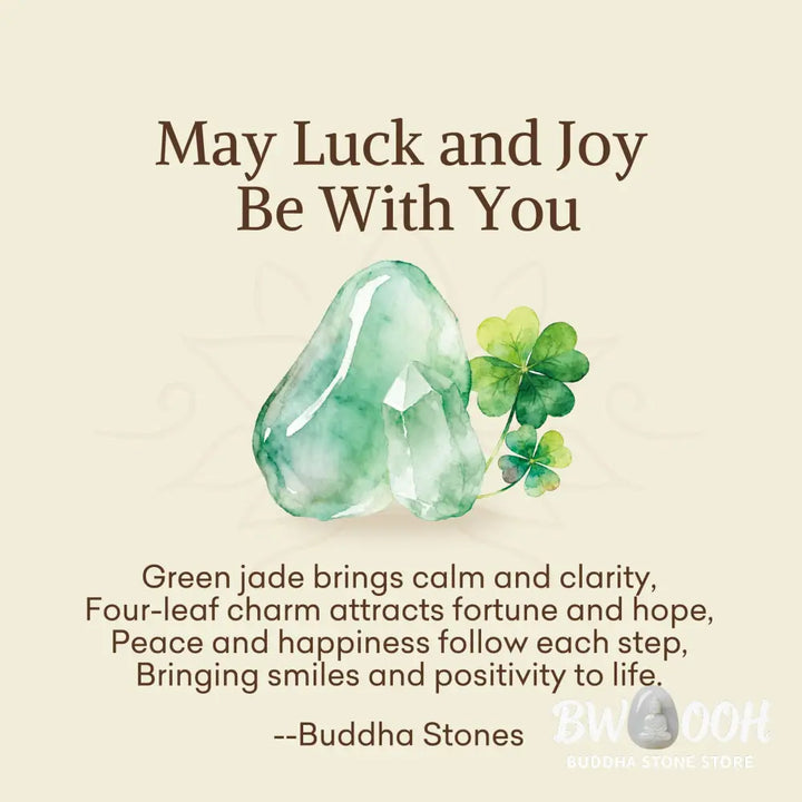 Buddha Stones ’May Luck and Joy Be With You’ Jade Necklace Includes Gift Message Card - BWOOOH - Necklaces &amp; Pendants
