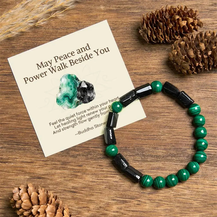 BWOOOH "May Peace and Power Walk Beside You" Malachite Br