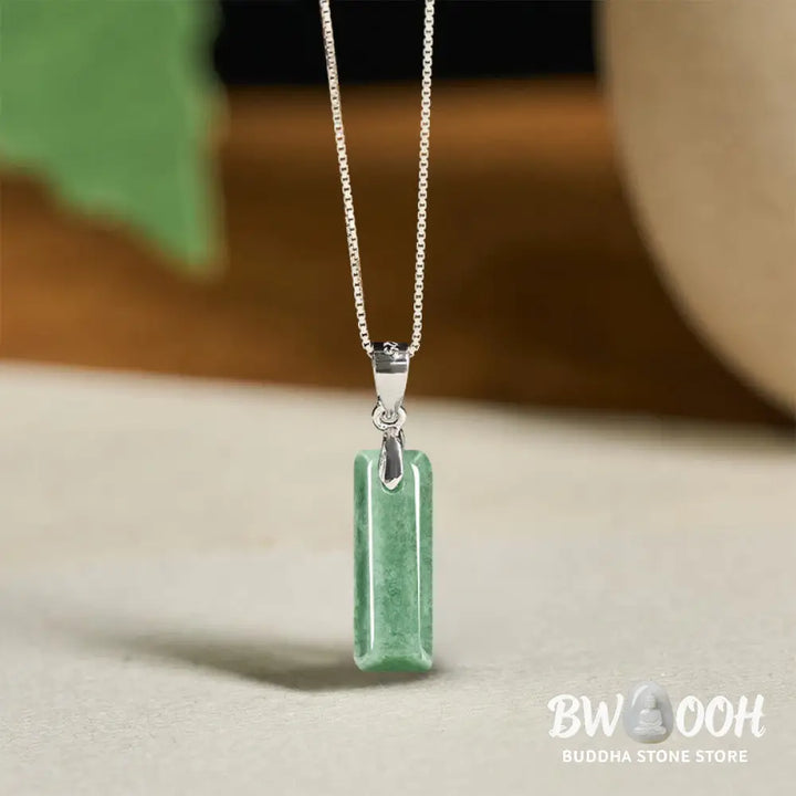 Buddha Stones ’May You Find Your Own Meaning’ Natural A-Z Letter Jade 925 Sterling Silver Chain Necklace Includes Gift