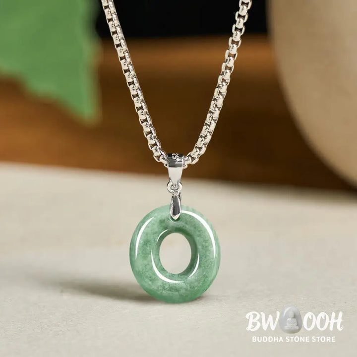 Buddha Stones ’May You Find Your Own Meaning’ Natural A-Z Letter Jade Titanium Steel Chain Necklace Includes Gift
