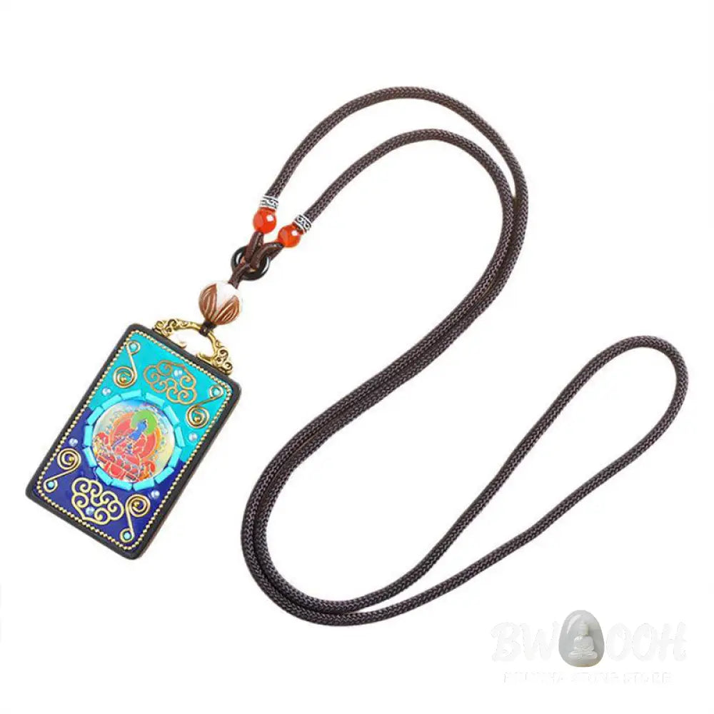 Buddha Stones Medicine Buddha Ebony Wood Peace Necklace Pendant - BWOOOH - Ebony Wood - Necklaces &amp; Pendants