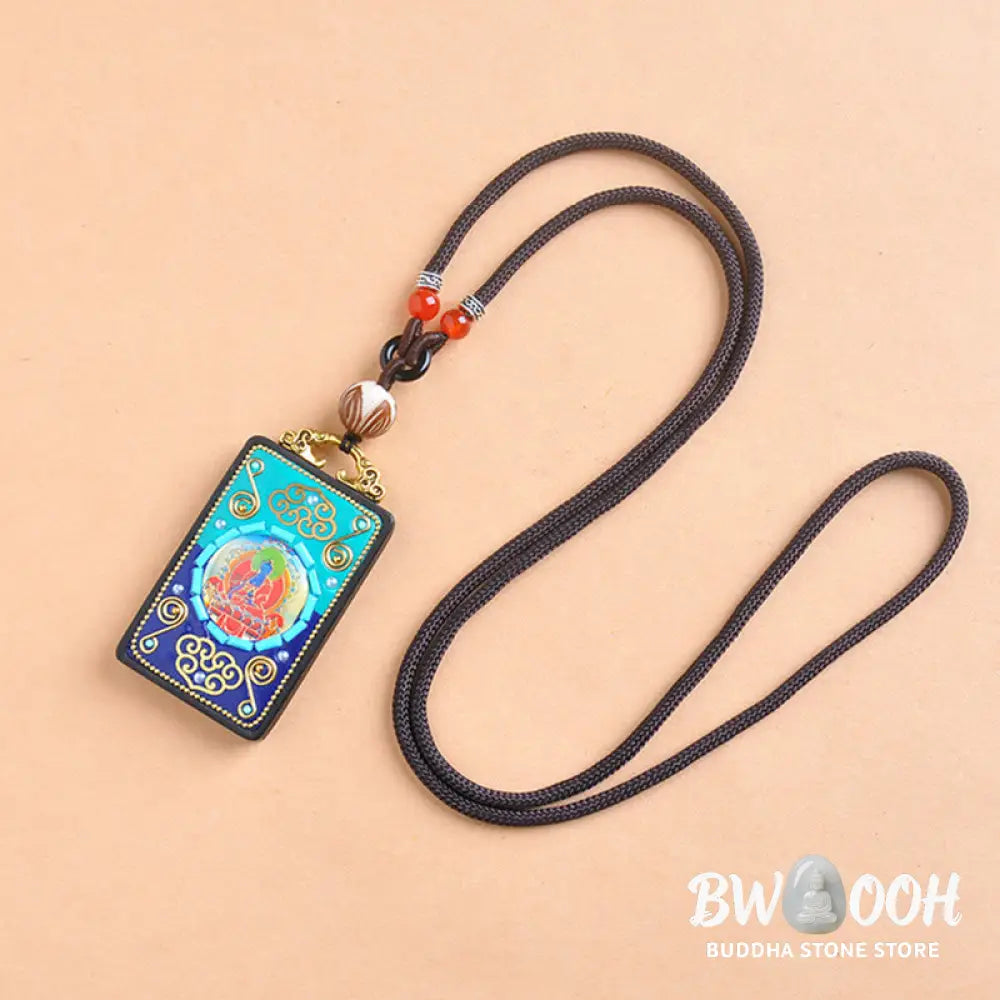 Buddha Stones Medicine Buddha Ebony Wood Peace Necklace Pendant - BWOOOH - Ebony Wood - Necklaces &amp; Pendants