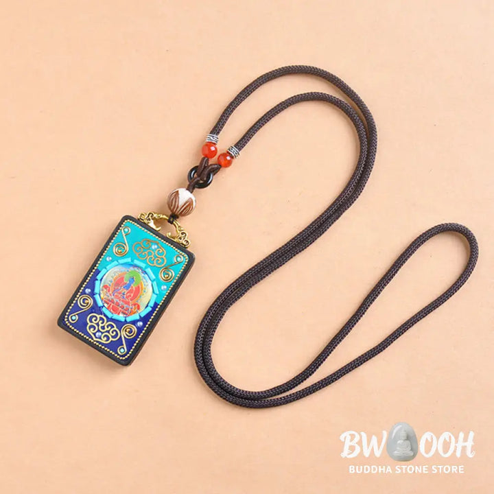 Buddha Stones Medicine Buddha Ebony Wood Peace Necklace Pendant - BWOOOH - Ebony Wood - Necklaces &amp; Pendants