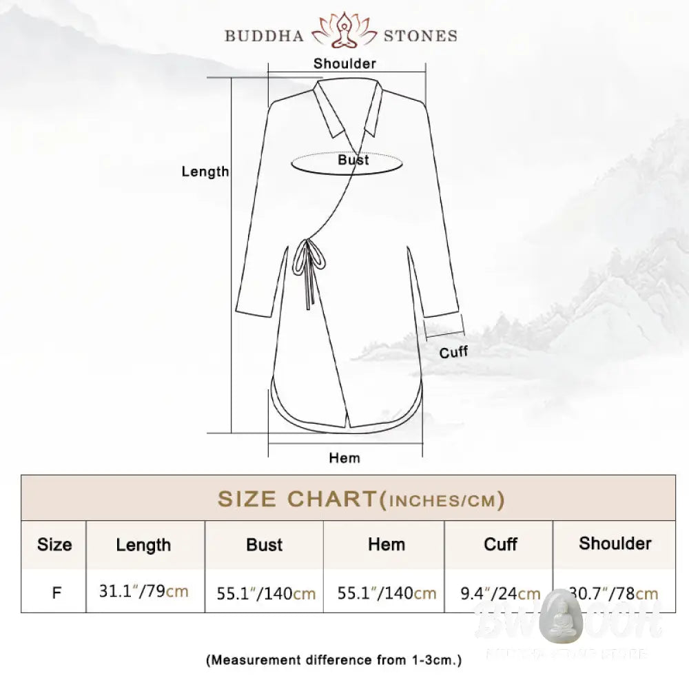Buddha Stones Meditate Ramie Cotton Clothing - Women’s Shirts