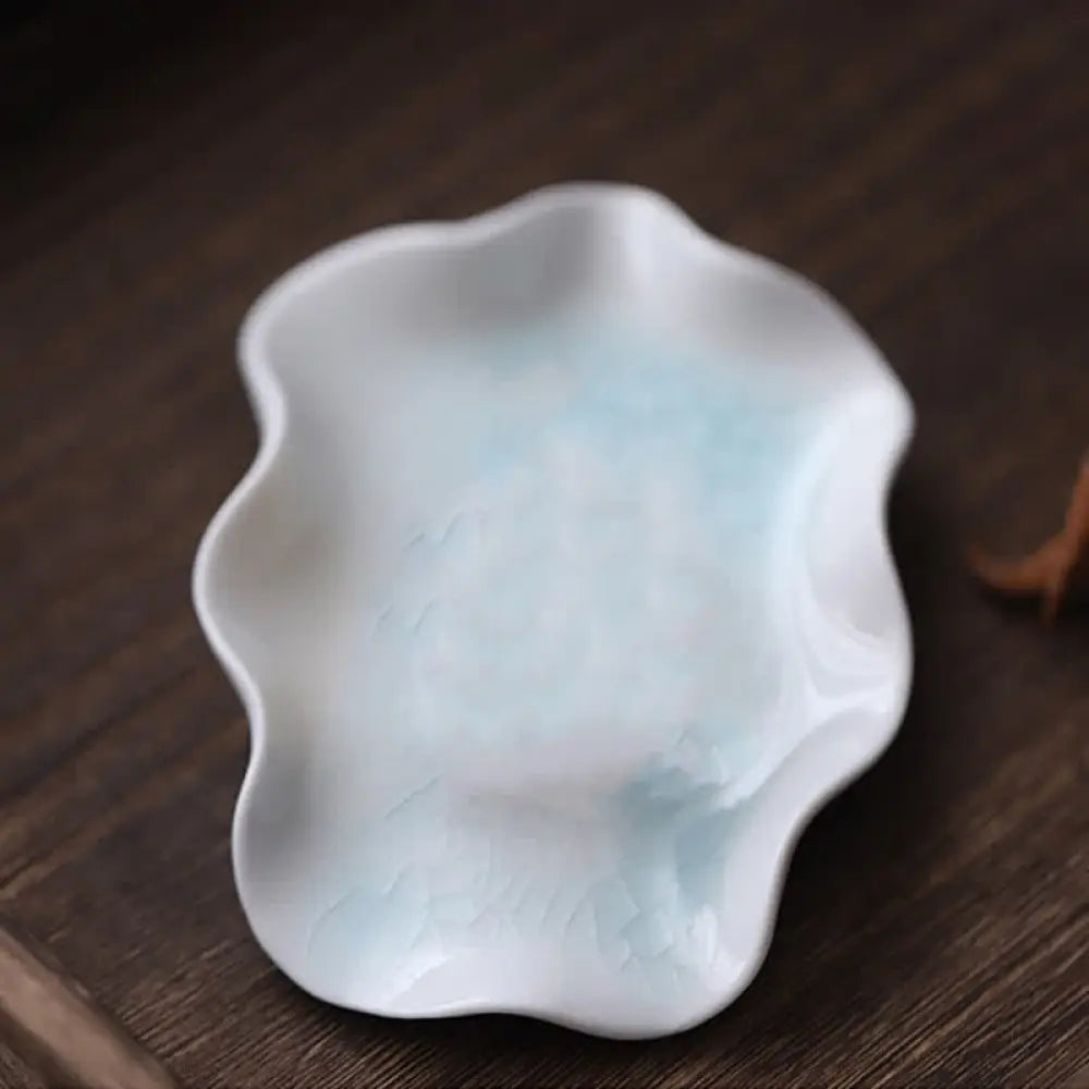 Buddha Stones Meditating Ceramic Small Frog Statue Decoration - Lotus Tray Only - Decorations