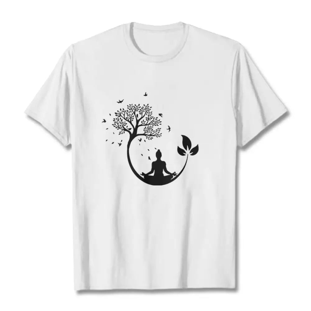 BWOOOH printed yoga pants - Buddha Meditating In A Tree Pattern Cott
