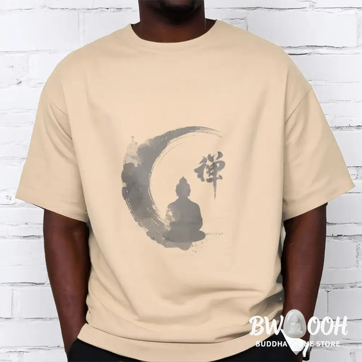 Buddha Stones Meditating Buddha Pattern Cotton Tee T-shirt - T-Shirts