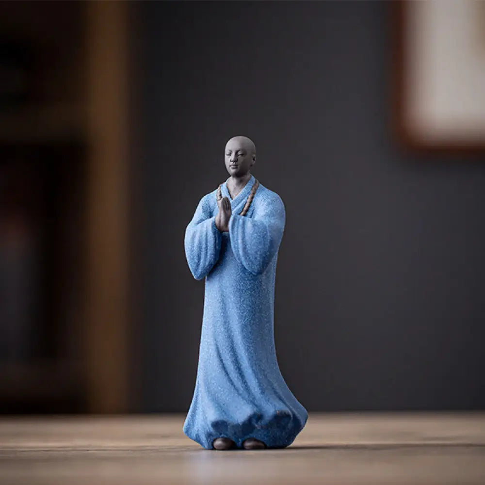 BWOOOH handcrafted Buddha statue - Meditating Praying Monk Figure Cera