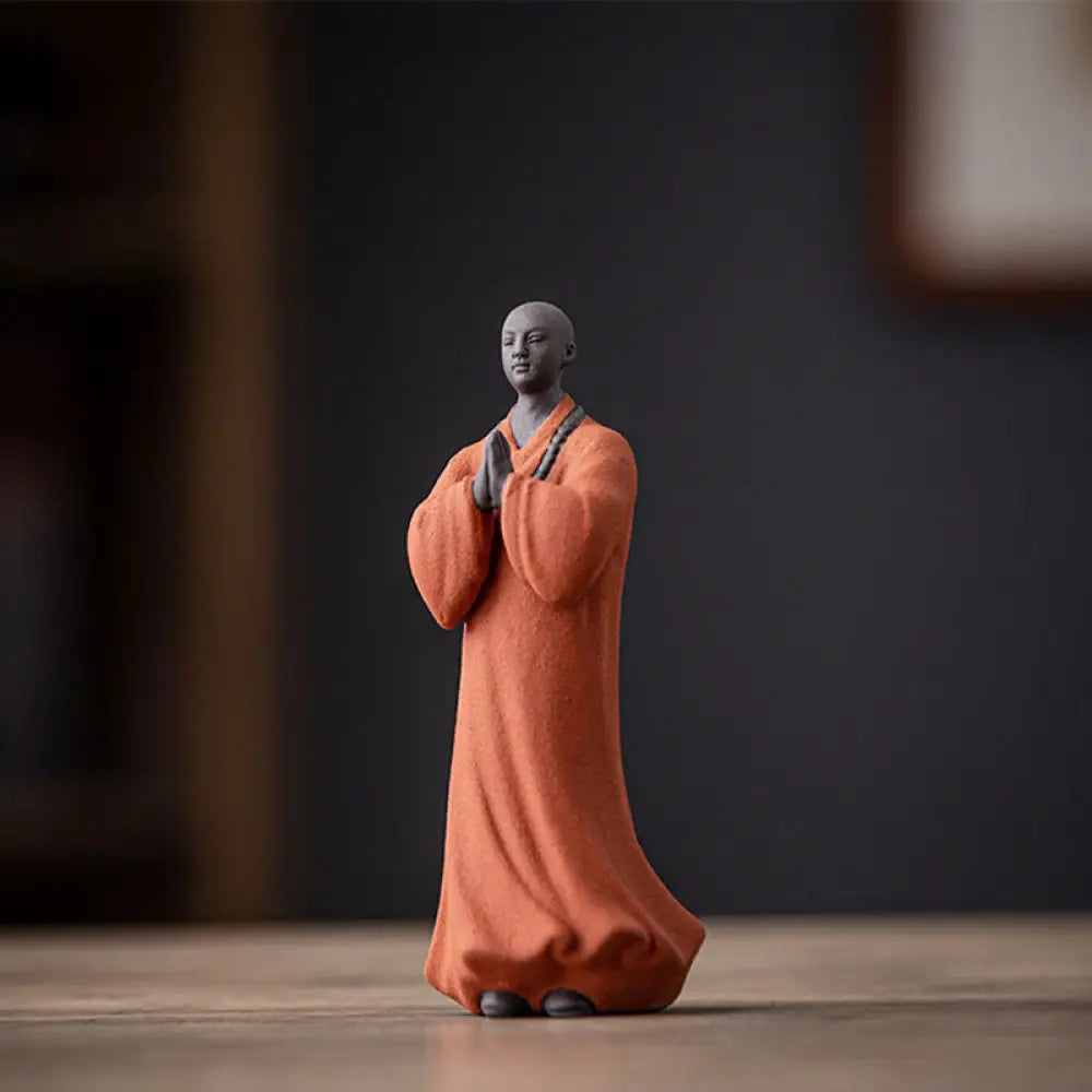 BWOOOH handcrafted Buddha statue - Meditating Praying Monk Figure Cera