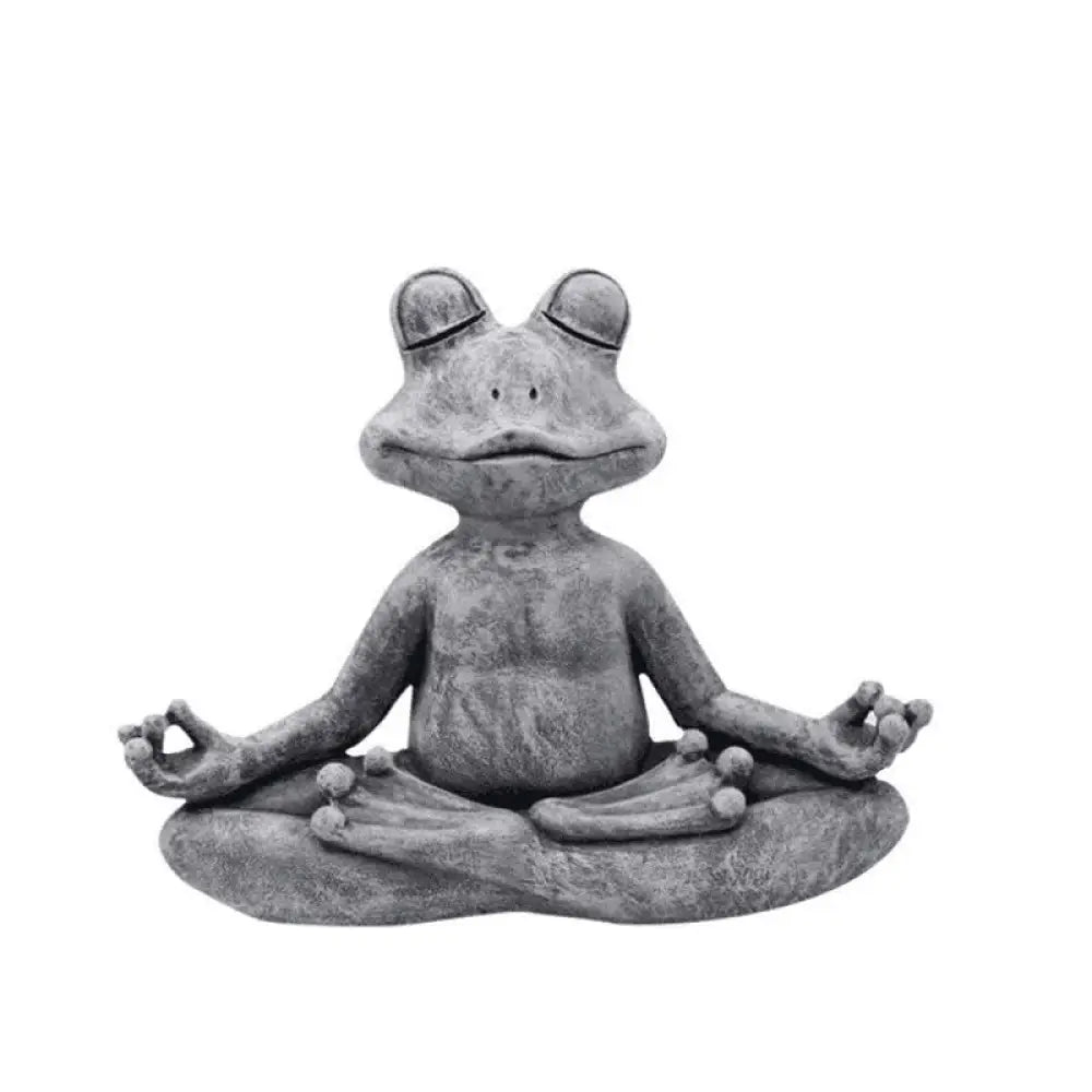Buddha Stones Meditating Zen Dog Cat Frog Decoration - Frog 9.5x12.5X5cm(300g) - Decorations