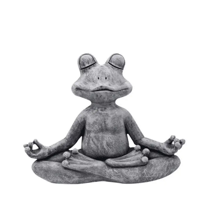 Buddha Stones Meditating Zen Dog Cat Frog Decoration - Frog 9.5x12.5X5cm(300g) - Decorations