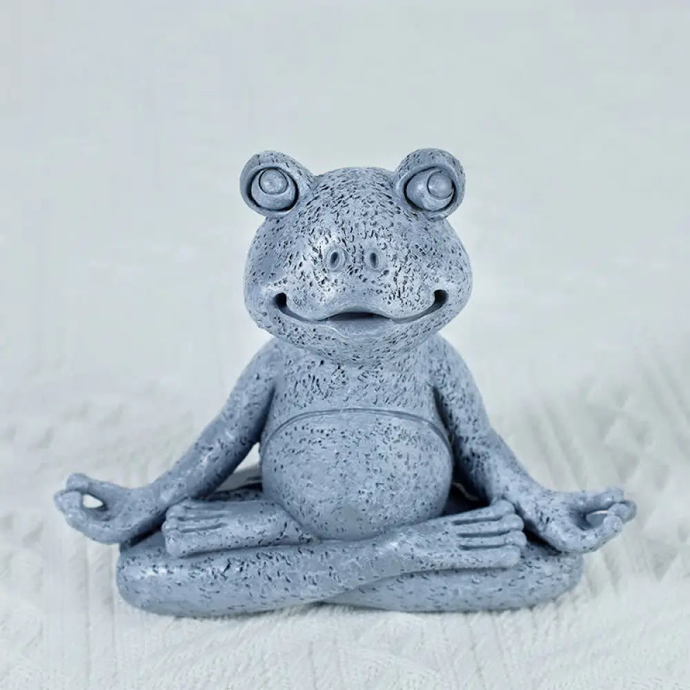 Buddha Stones Meditating Zen Dog Cat Frog Decoration - Meditation Frog 12.8CMX5.5CMX10.3CM(300g) - Decorations