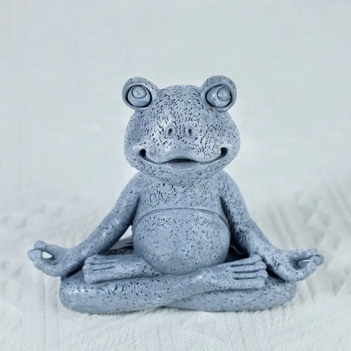 Buddha Stones Meditating Zen Dog Cat Frog Decoration - Meditation Frog 12.8CMX5.5CMX10.3CM(300g) - Decorations