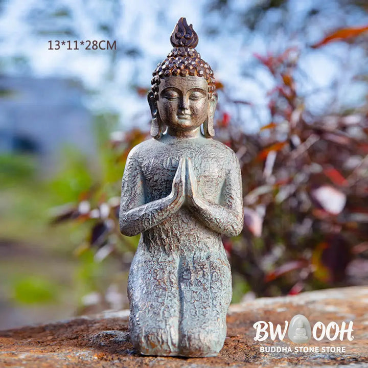 BWOOOH Meditating Zen Buddha Serenity Resin Statue Figurine Home Decoration - Small Sleeping Buddha 8*5*4.8cm