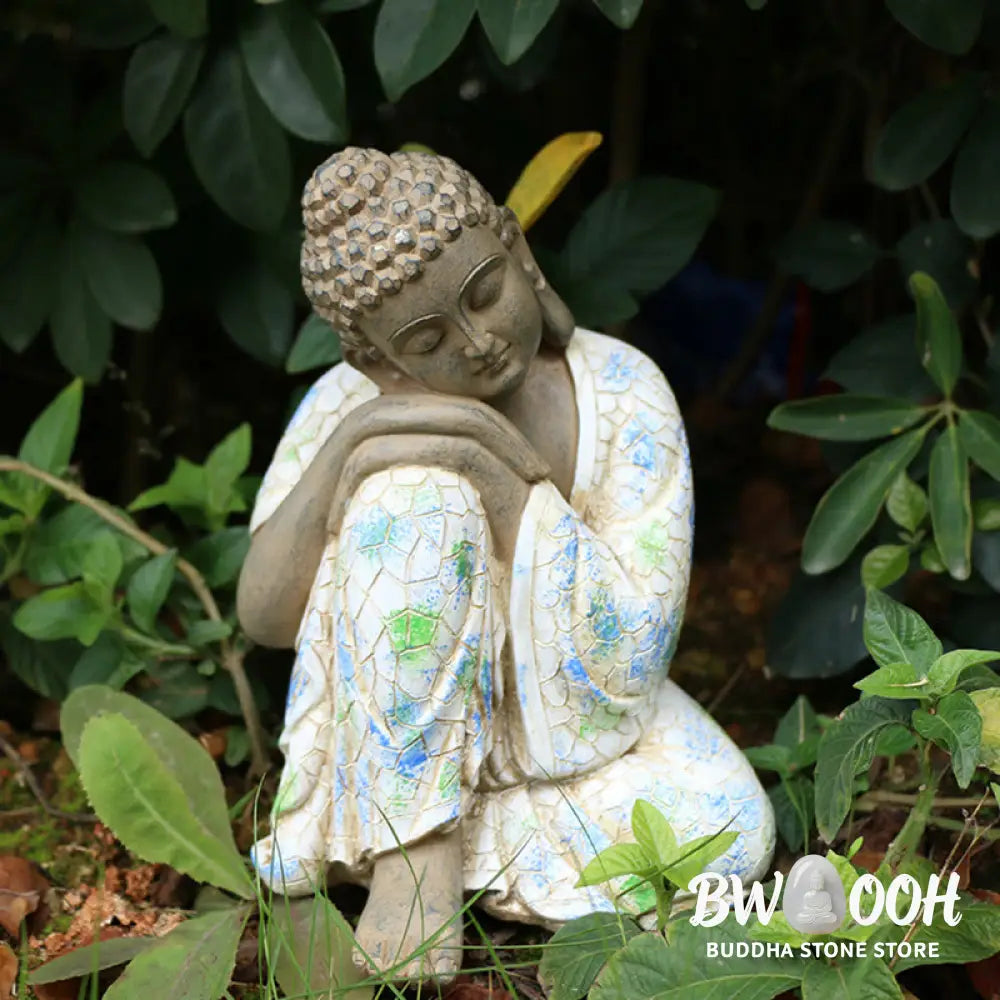 BWOOOH Meditating Zen Buddha Serenity Resin Statue Figurine Home Decoration - Small Sleeping Buddha 8*5*4.8cm