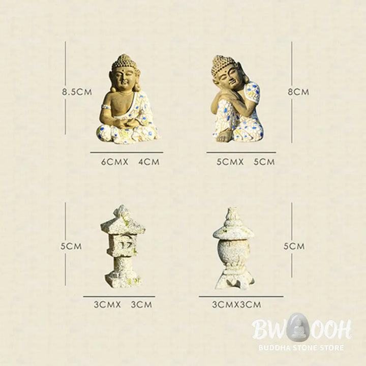 BWOOOH Meditating Zen Buddha Serenity Resin Statue Figurine Home Decoration - Small Sleeping Buddha 8*5*4.8cm