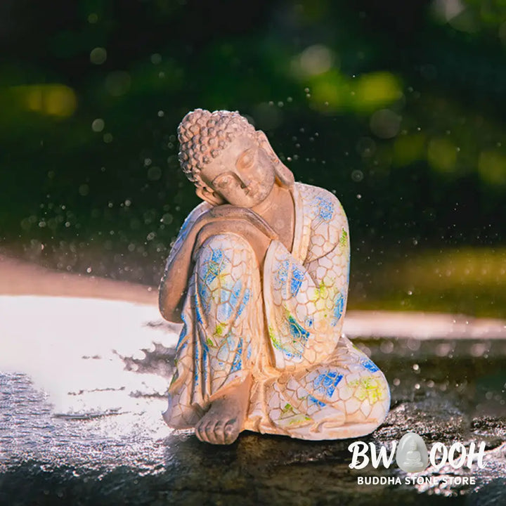 BWOOOH Meditating Zen Buddha Serenity Resin Statue Figurine Home Decoration - Small Sleeping Buddha 8*5*4.8cm