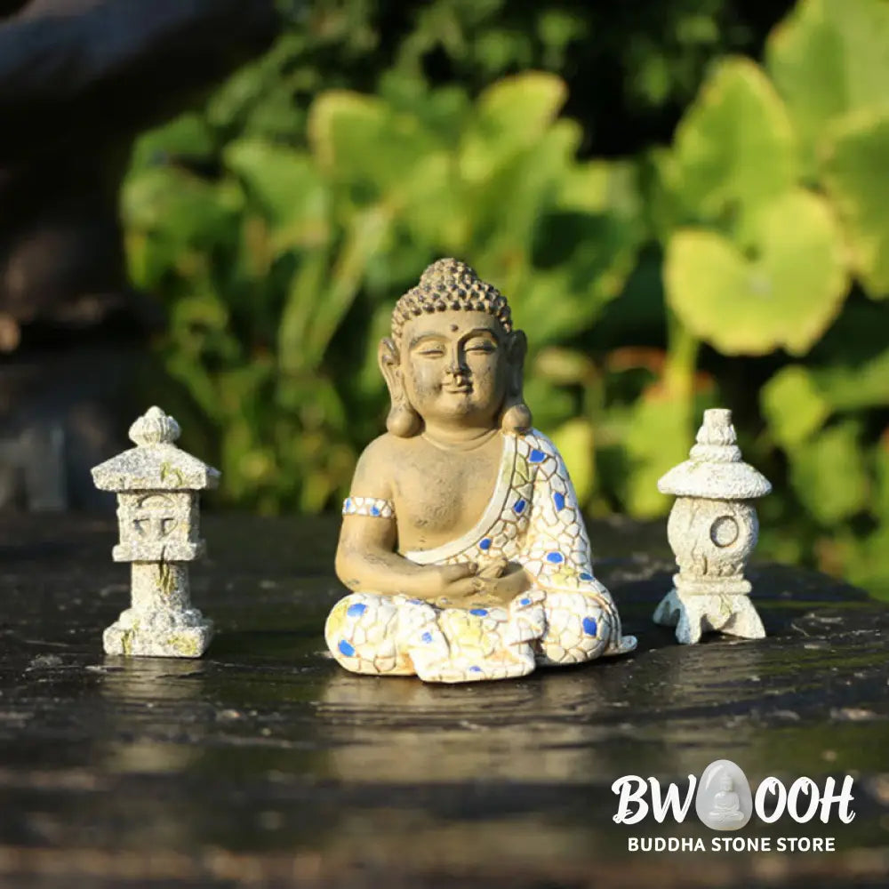 BWOOOH Meditating Zen Buddha Serenity Resin Statue Figurine Home Decoration - Small Sleeping Buddha 8*5*4.8cm
